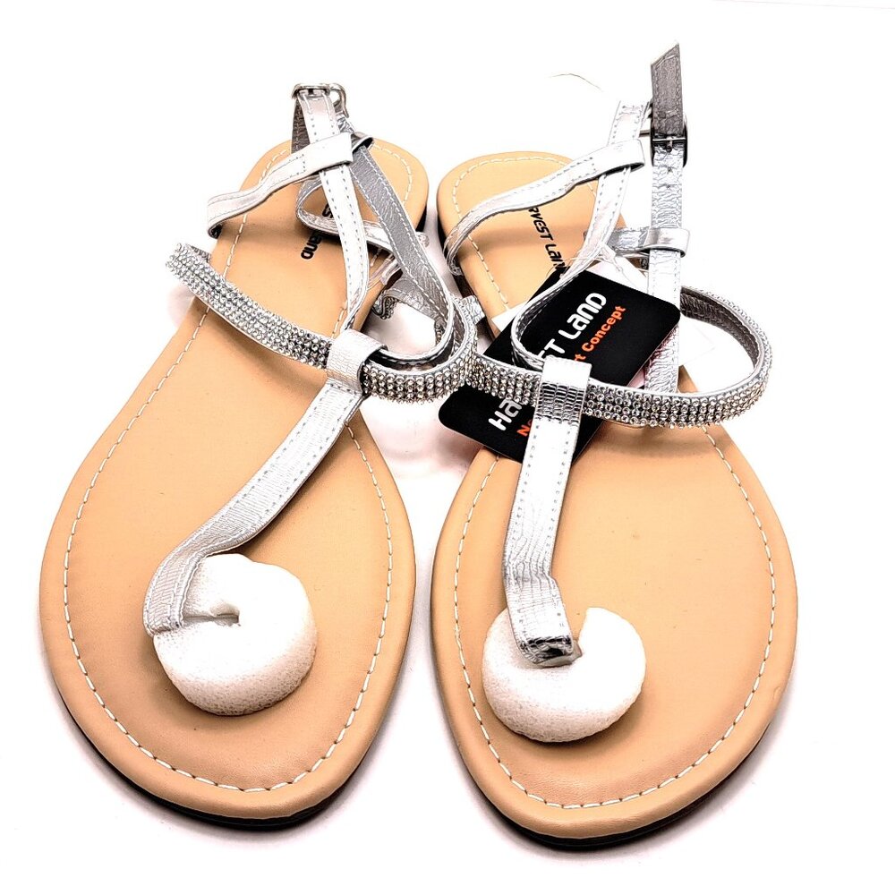 Womens Dressy Sandals Sparkle  T Strap  _  Size 11